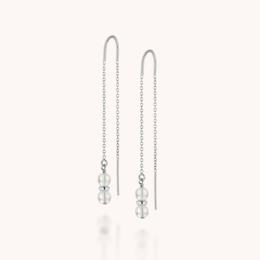 Nellou Fall Earrings – Sterling Silver Crystal Gemstone Drops