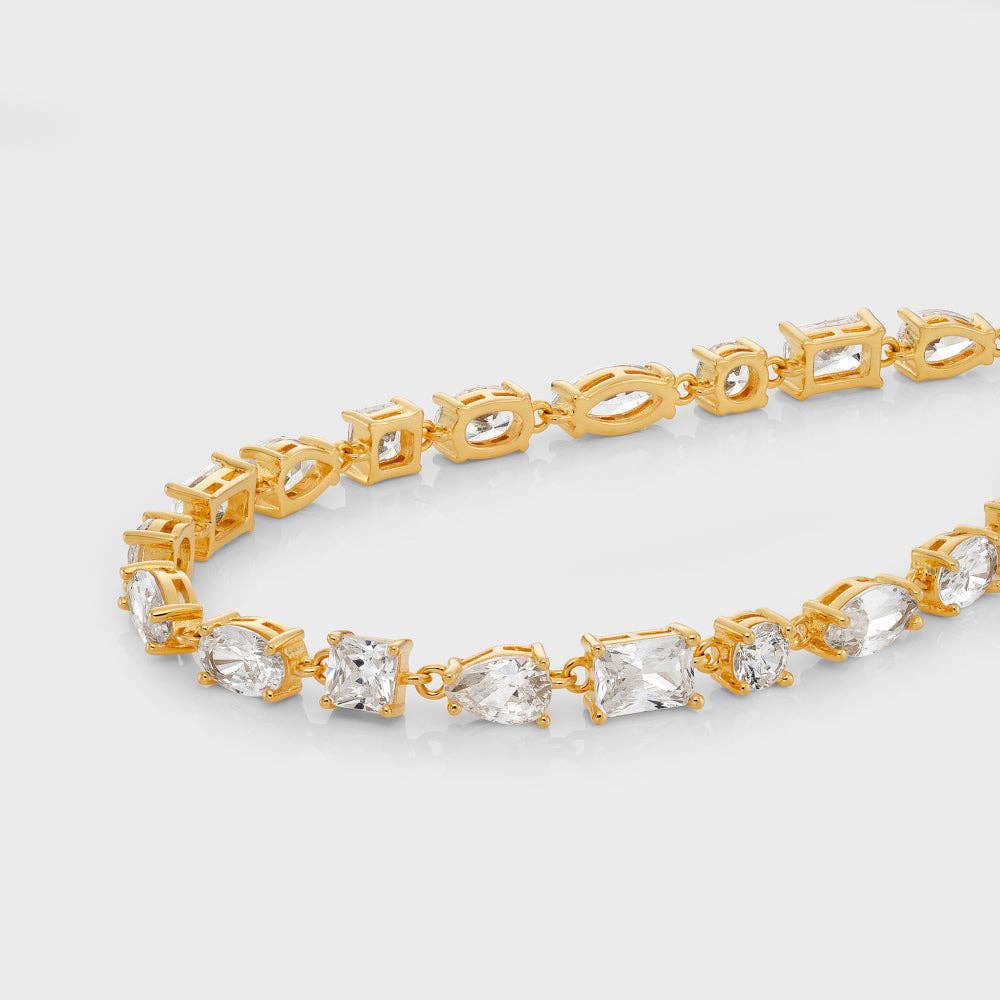 Bijou 18k Gold Vermeil Tennis Bracelet - 4mm Multi Cut Gemstones