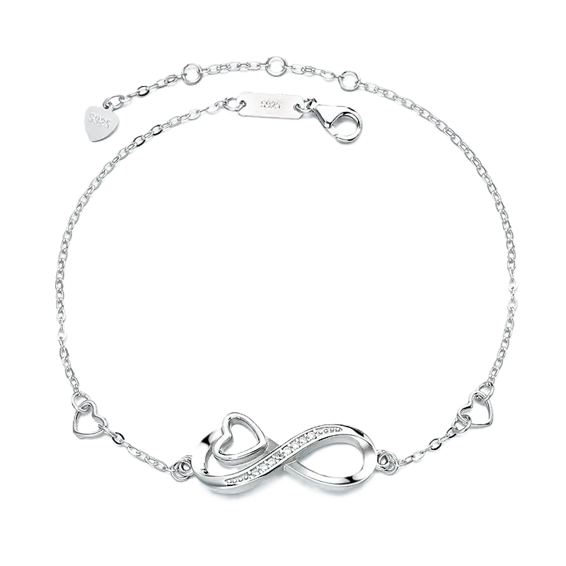 Lumi Elegant 925 Sterling Silver Infinity Zircon Bracelet