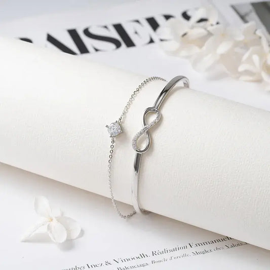 Lumi Elegant French Style Infinity 925 Sterling Silver Bangle