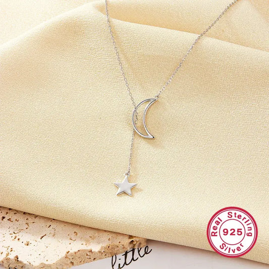 Star & Moon Sterling Silver Necklace