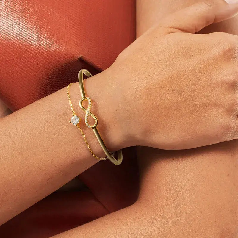 Lumi Elegant French Style Infinity 925 Sterling Silver Bangle