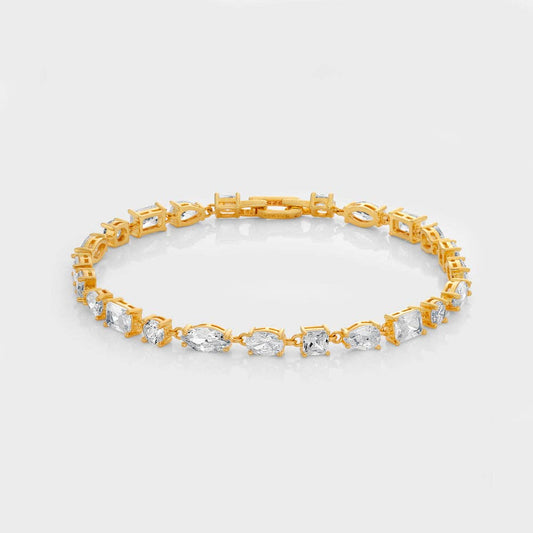 Bijou 18k Gold Vermeil Tennis Bracelet - 4mm Multi Cut Gemstones
