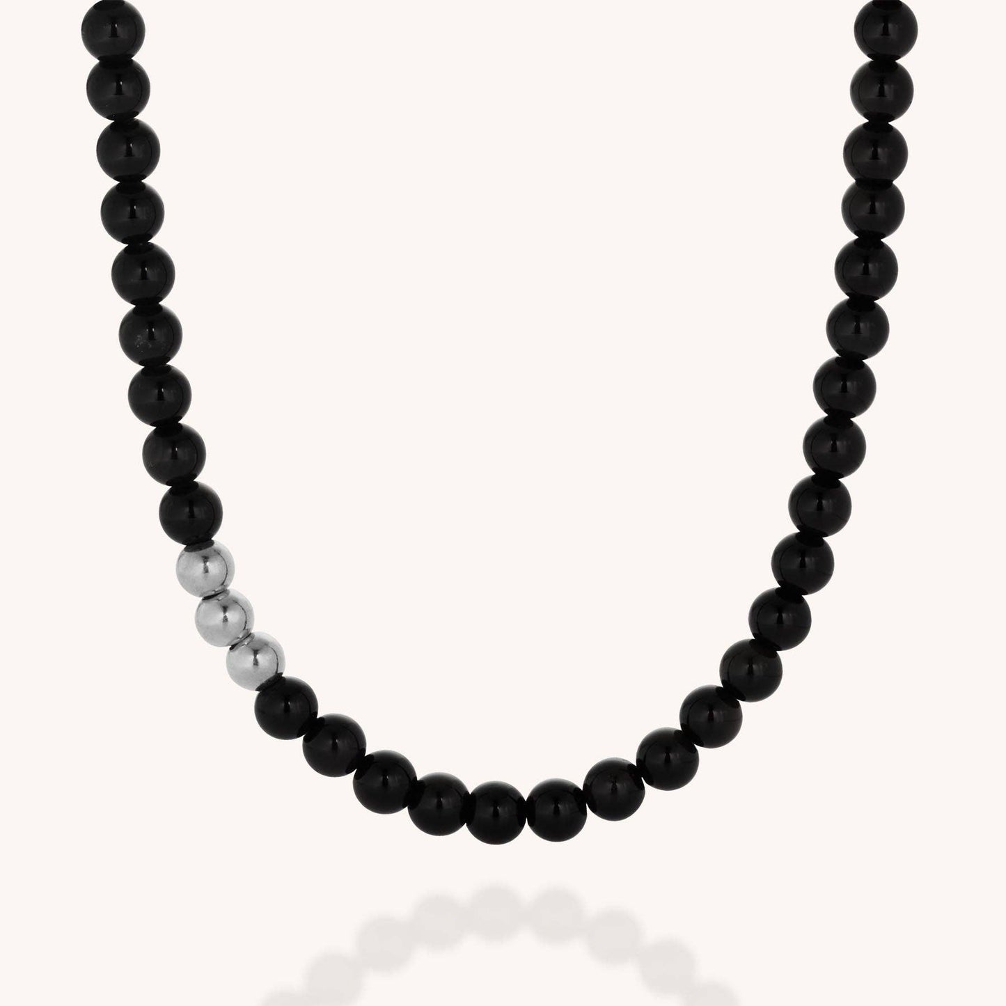 Nellou Affinity Necklace – Black Obsidian Gemstone Elegance - 925 Sterling Silver