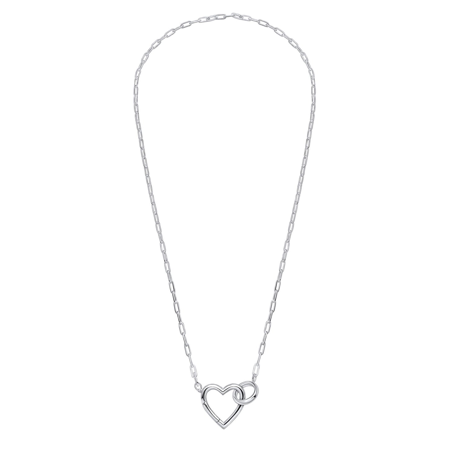 Beginnings Gecko Heart Connection Chain Sterling Silver Necklace