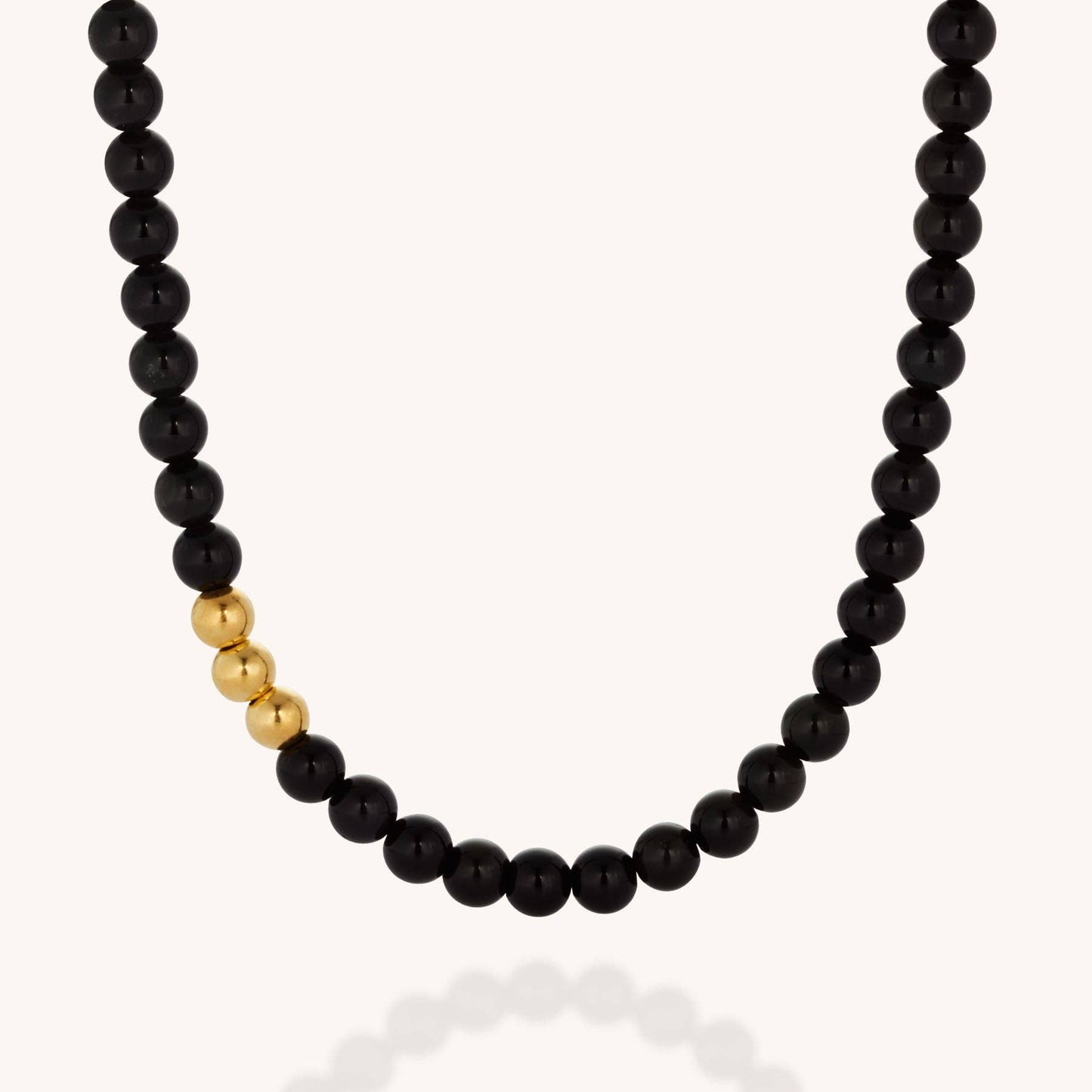 Nellou Affinity Necklace – Black Obsidian Gemstone Elegance - 925 Sterling Silver