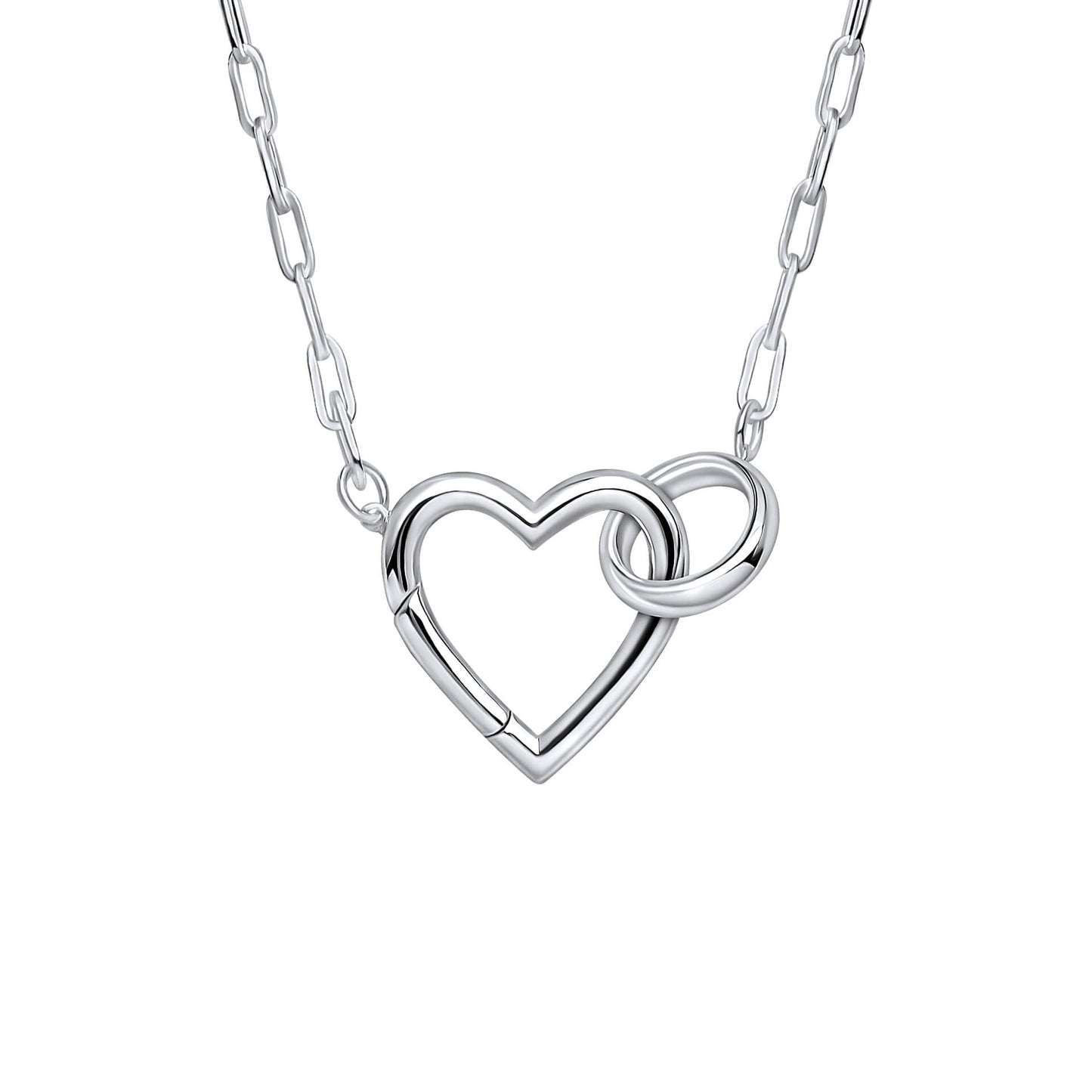 Gecko Heart Connection Chain Necklace - 925 Sterling Silver