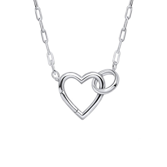 Gecko Heart Connection Chain Necklace - 925 Sterling Silver