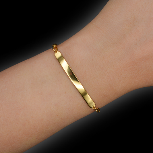 Beginnings Gecko ID Bar Chain Sterling Silver Bracelet - LumiUK