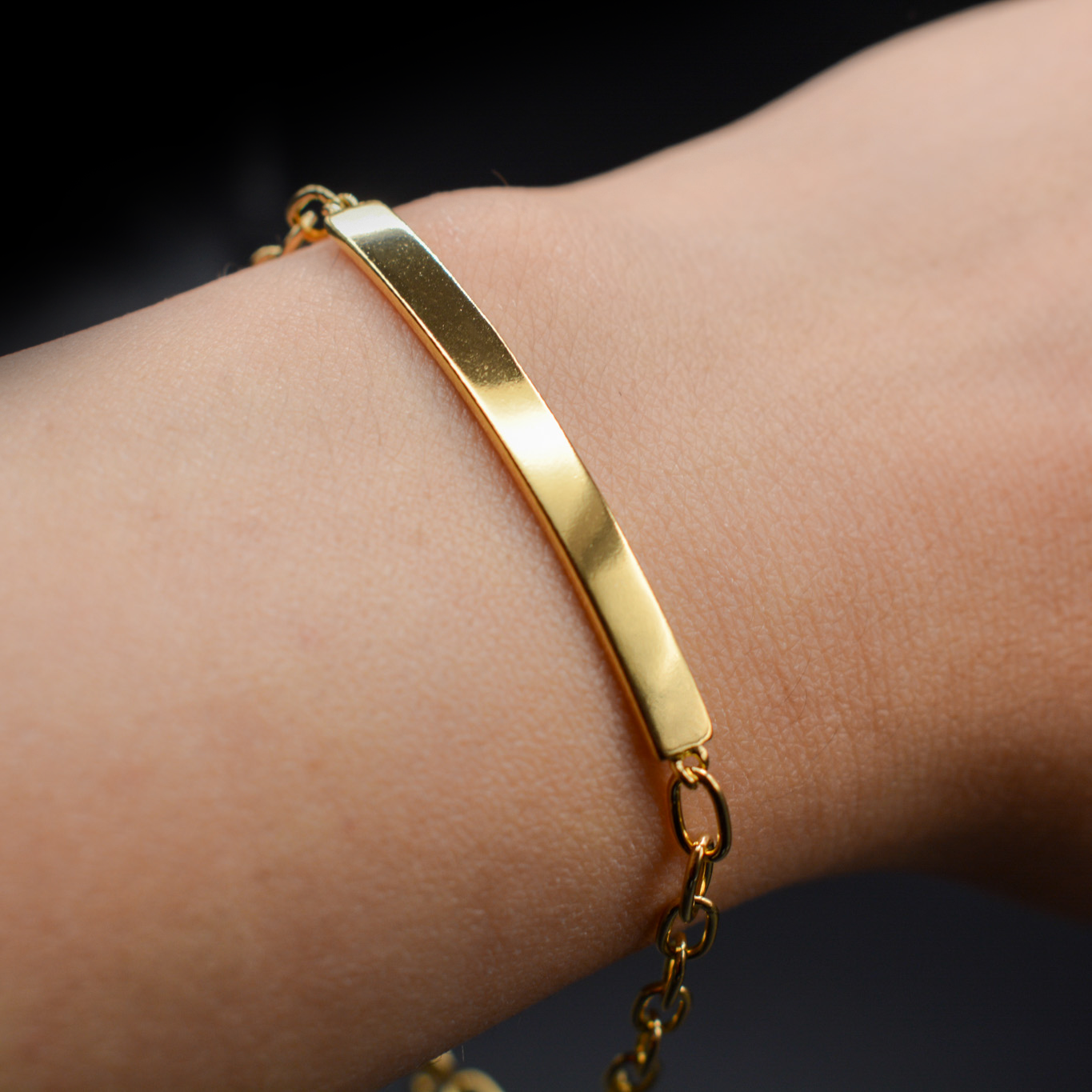 Beginnings Gecko ID Bar Chain Sterling Silver Bracelet - LumiUK