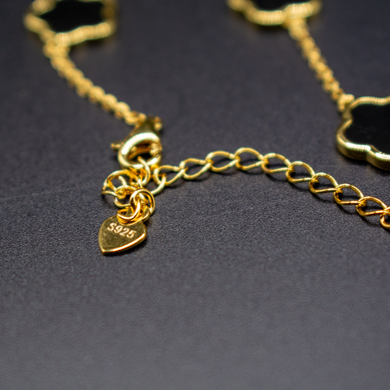 Sterling Silver Five Petal Flower Bracelet – S925 Gold Plated Elegant Jewelry