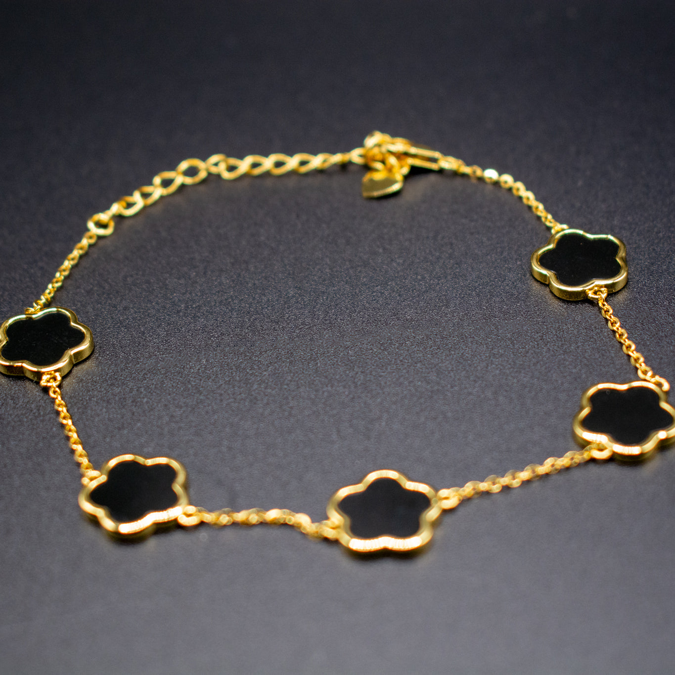 Sterling Silver Five Petal Flower Bracelet – S925 Gold Plated Elegant Jewelry
