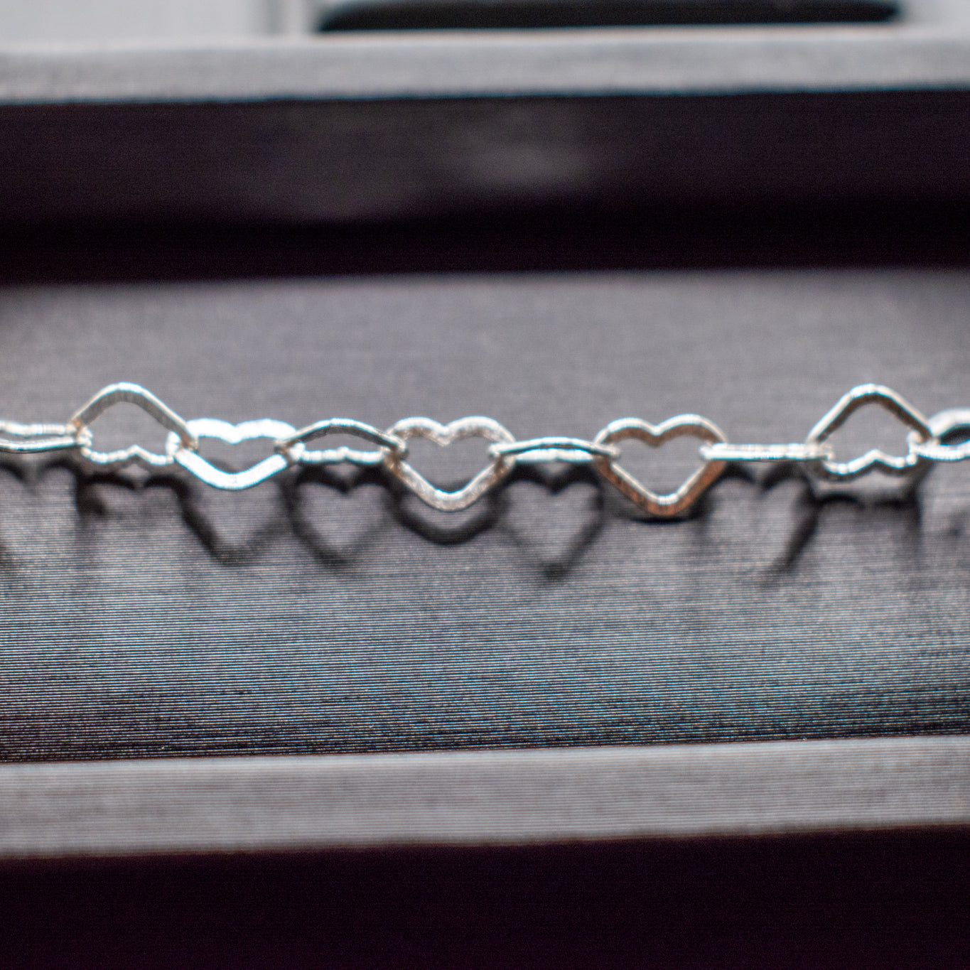 Sterling Silver Heart Chain Bracelet – Diamond Cut 19cm Elegant Jewelry