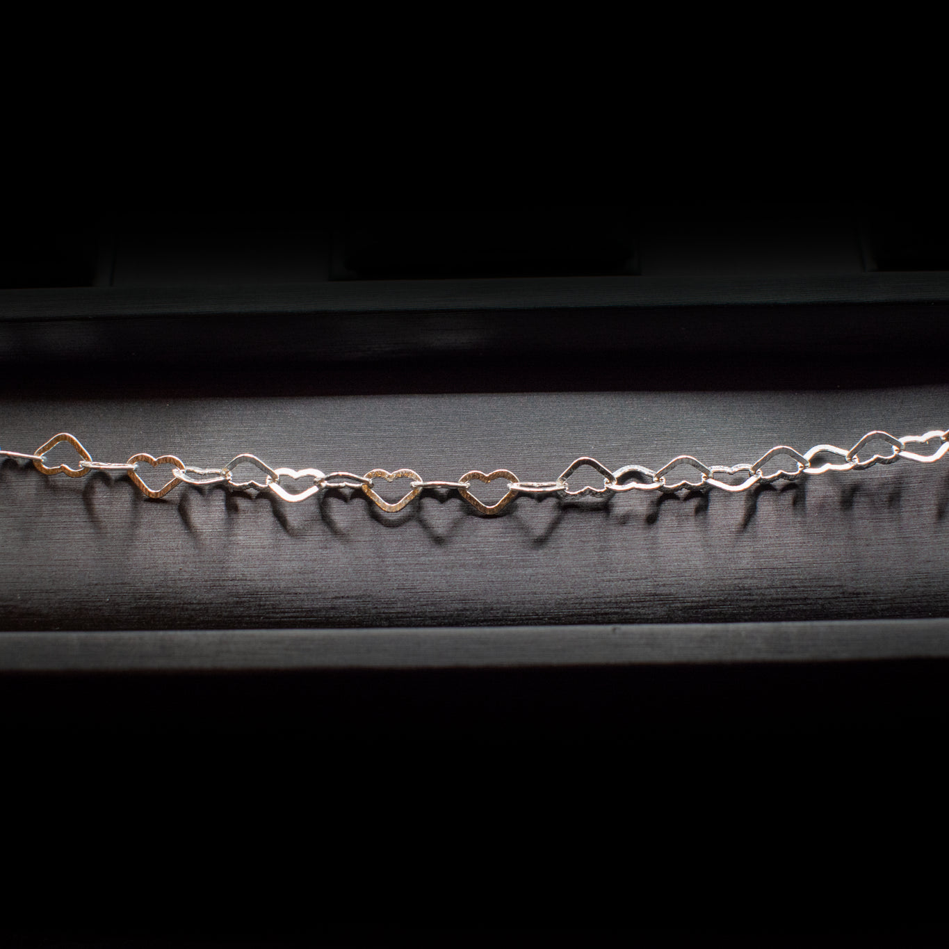 Sterling Silver Heart Chain Bracelet – Diamond Cut 19cm Elegant Jewelry