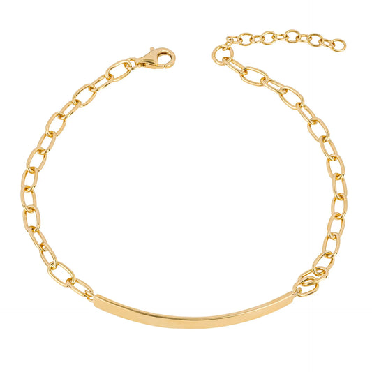 Beginnings Gecko ID Bar Chain Sterling Silver Bracelet - LumiUK