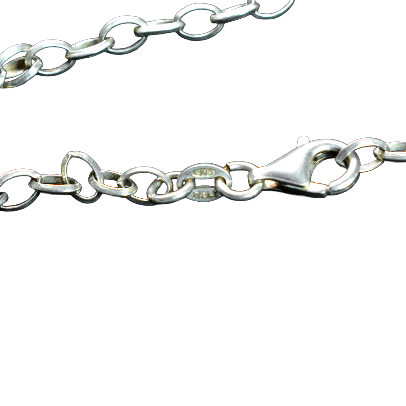 Sterling Silver Italian Belcher Bracelet with Heart Pendant