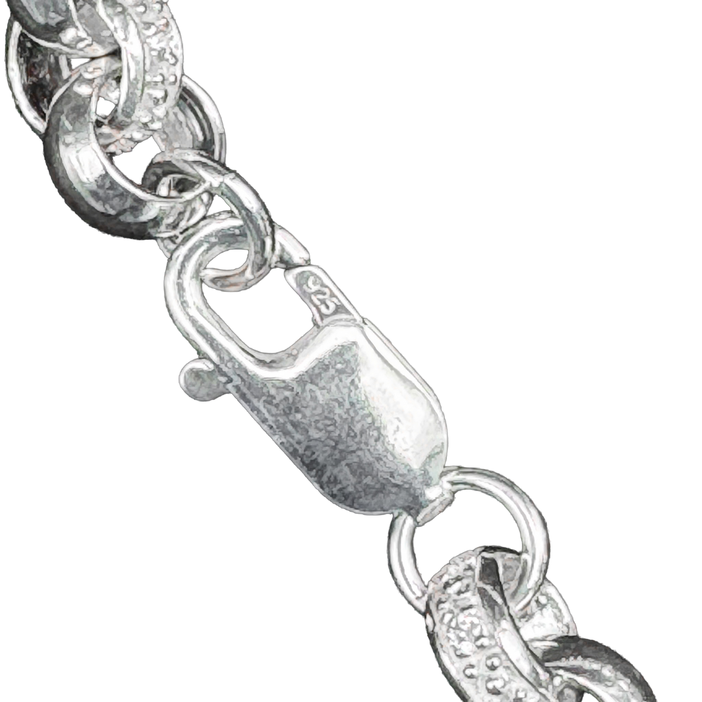 S926 Sterling Silver 7.5" Belcher Bracelet Round 8mm Heavy 19cm Lobster Clasp