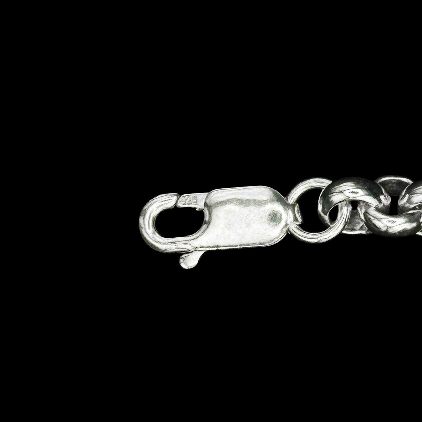S926 Sterling Silver 7.5" Belcher Bracelet Round 5mm Heavy 19cm Lobster Clasp