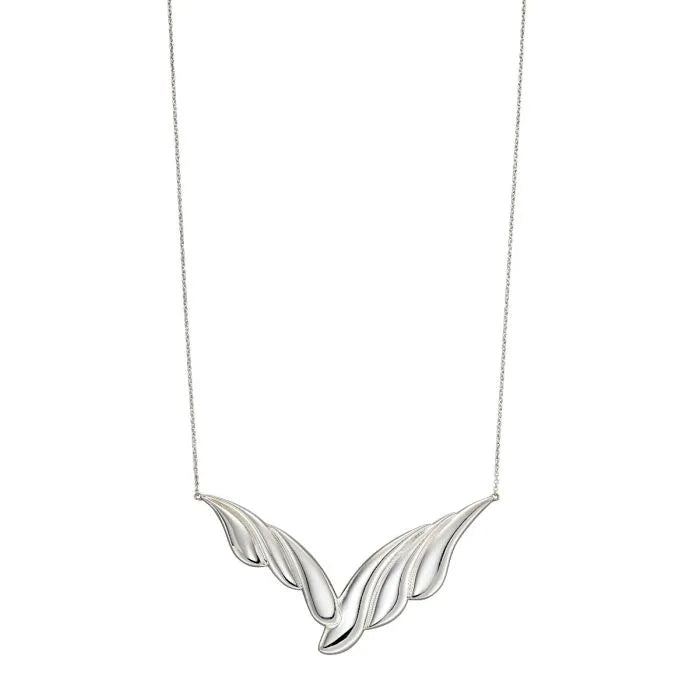 Overlapping Curve Necklace-N4363 - Displayed on a white background