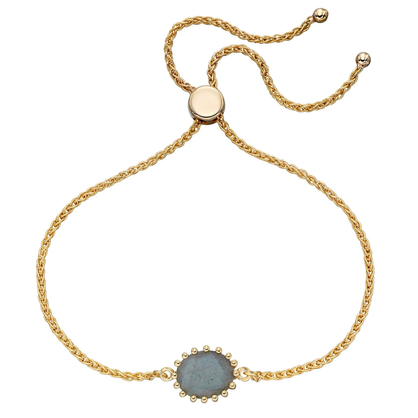 Beginnings Gecko Sterling Silver Toggle Bracelet with Labradorite - LumiUK