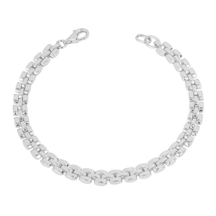 Beginnings Gecko Watch Strap Style Chain Sterling Silver Bracelet