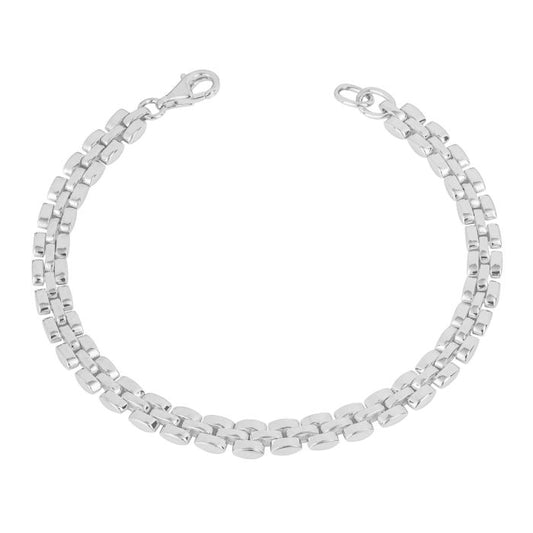 Beginnings Gecko Watch Strap Style Chain Sterling Silver Bracelet