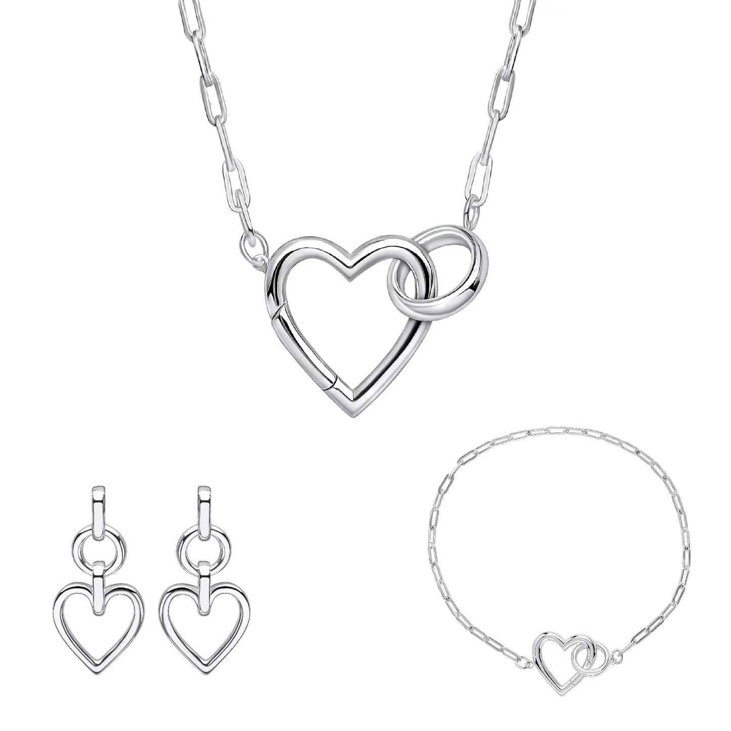 Beginnings Gecko Heart Connection Chain Sterling Silver Set