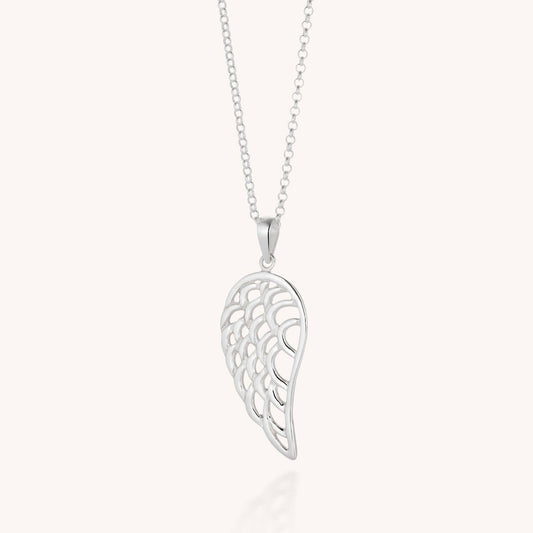Nellou Angel Wing Necklace – Sterling Silver Symbol of Protection