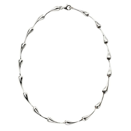 Beginnings Gecko Organic Shaped Droplet Sterling Silver Necklace 42cm