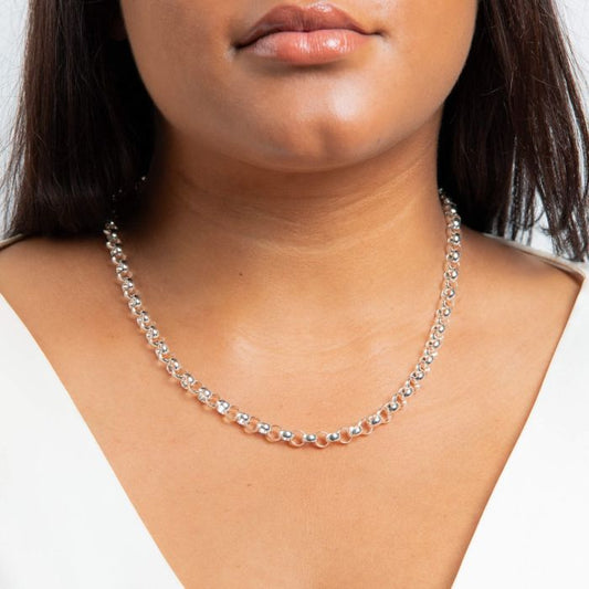 Beginnings Gecko Belcher Chain Sterling Silver Necklace 51cm