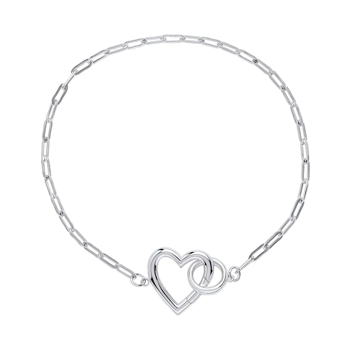 Beginnings Gecko Heart Connection Chain Sterling Silver Bracelet