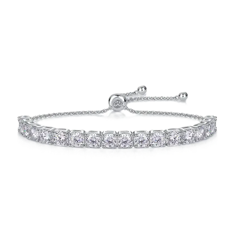 0.5ctMoissanite925SterlingSilverBoxChainBracelet - no/white background
