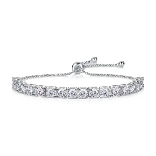 0.5ctMoissanite925SterlingSilverBoxChainBracelet - no/white background